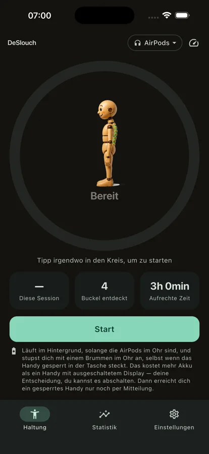 Echter iPhone-App-Bildschirm