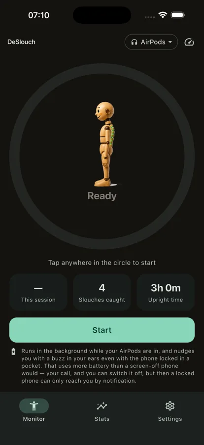 Real iPhone app screen